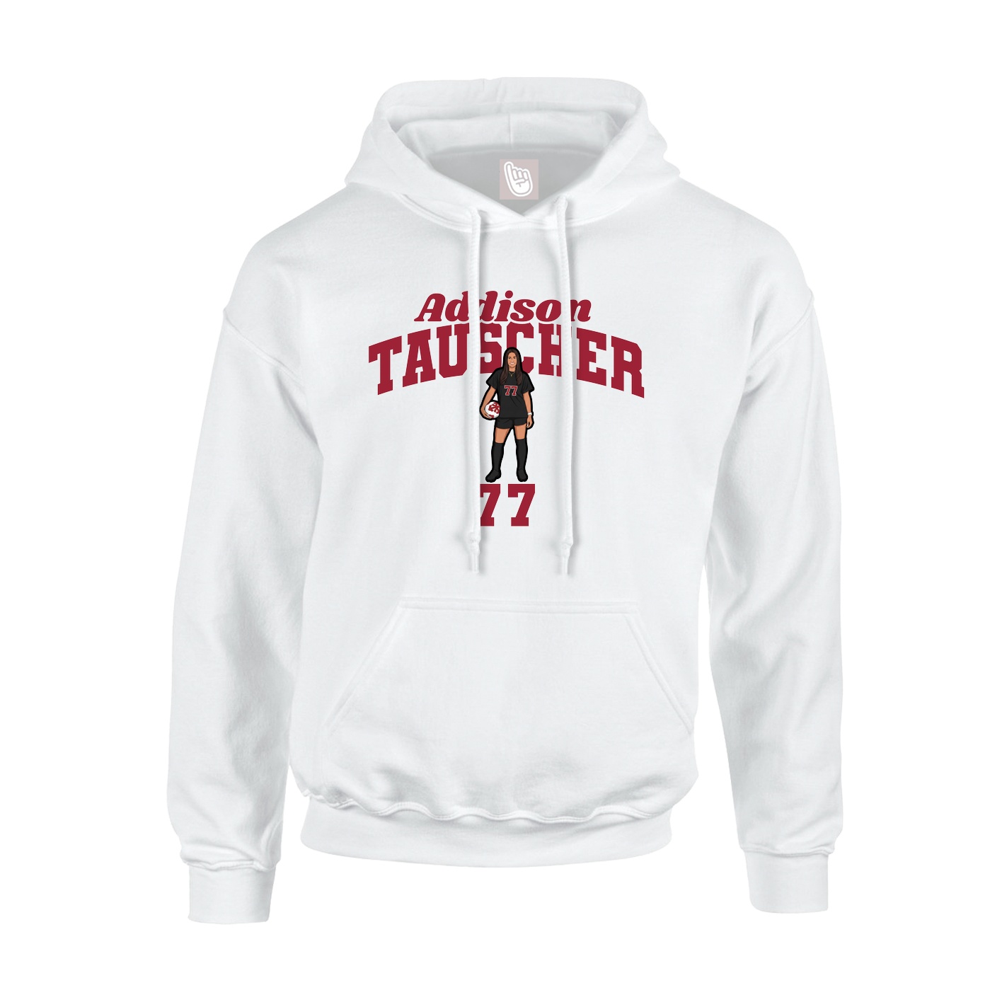 Youth Hoodie — Signature Arch in White