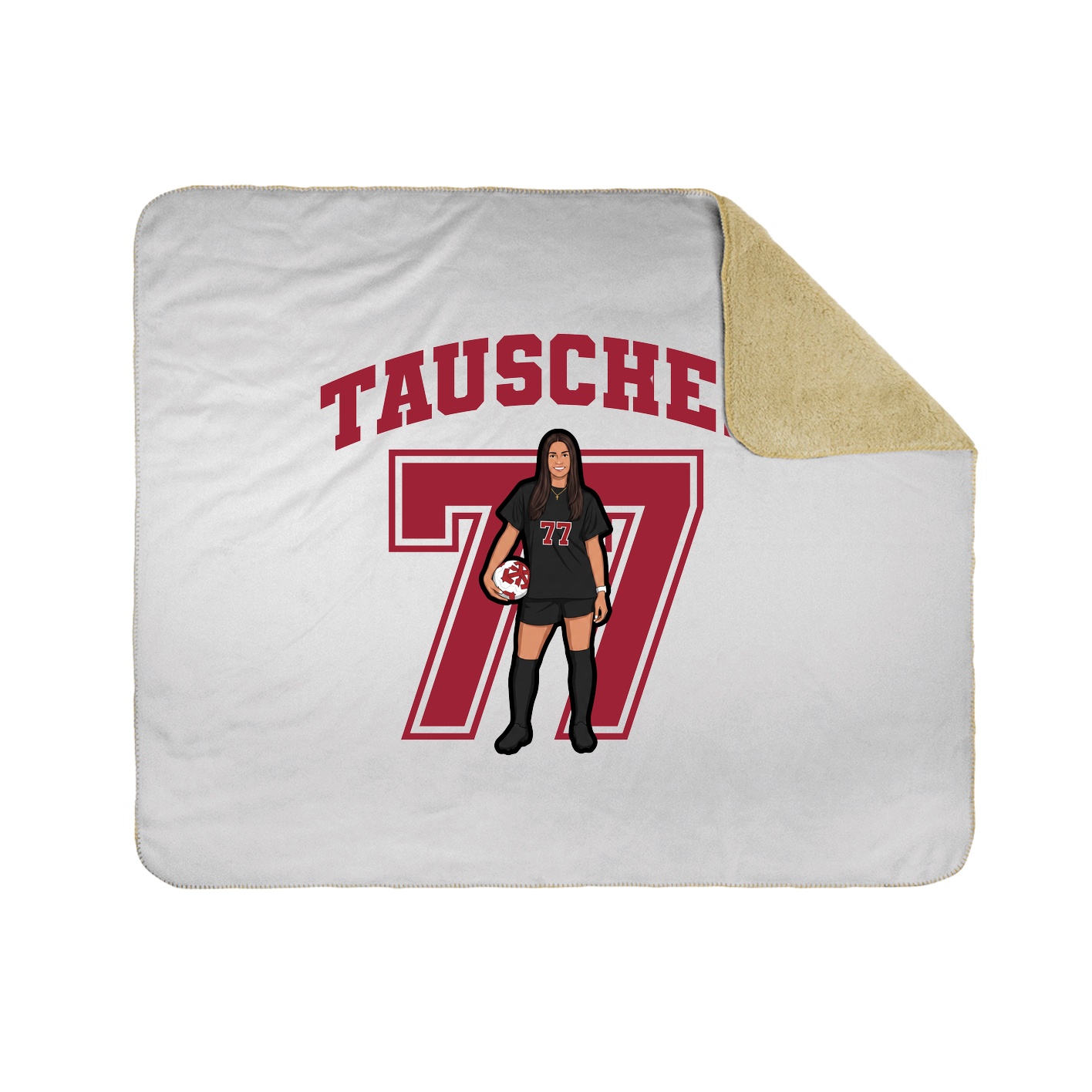 Throw Blanket — Number in White