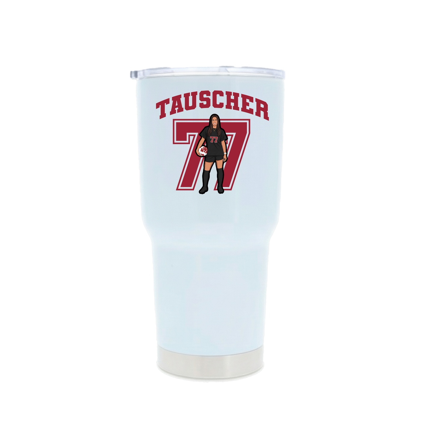 30oz Stainless Steel Tumbler — Number in White
