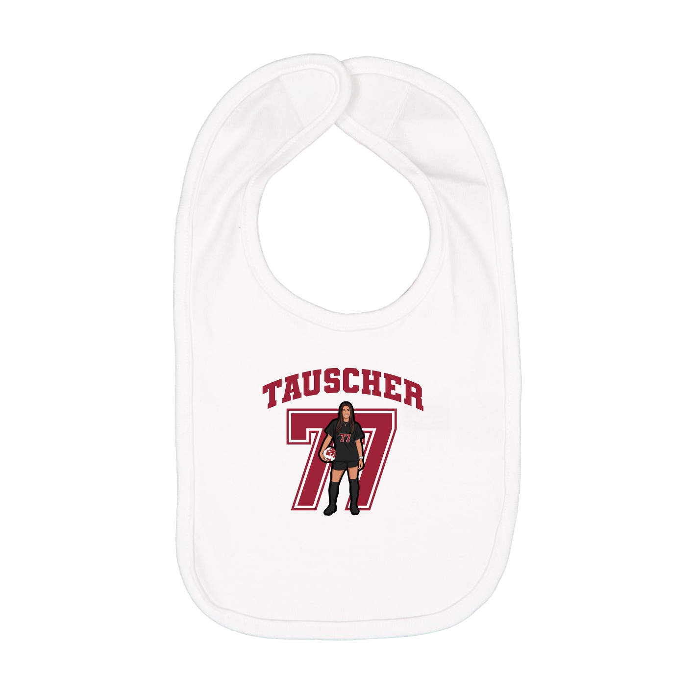 Infant Bib — Number in White