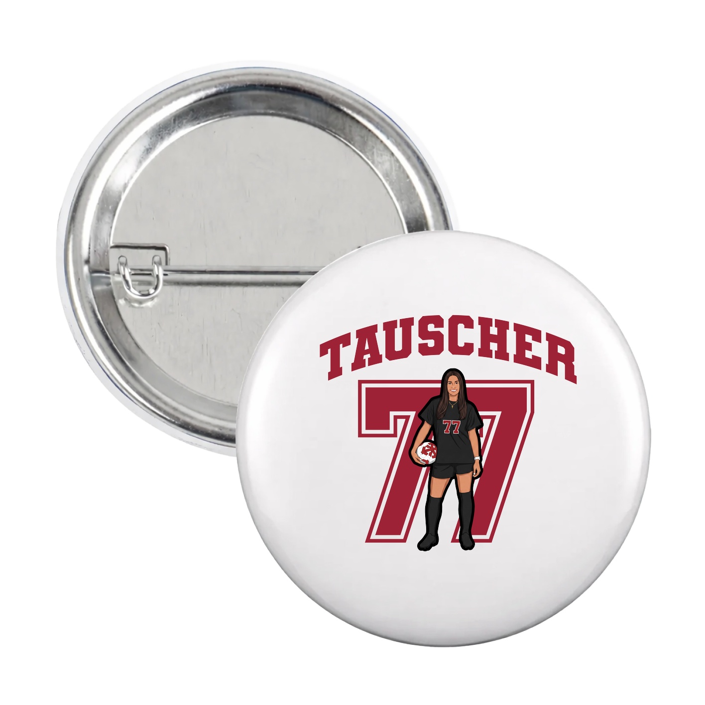 Game Day Button — Number in White