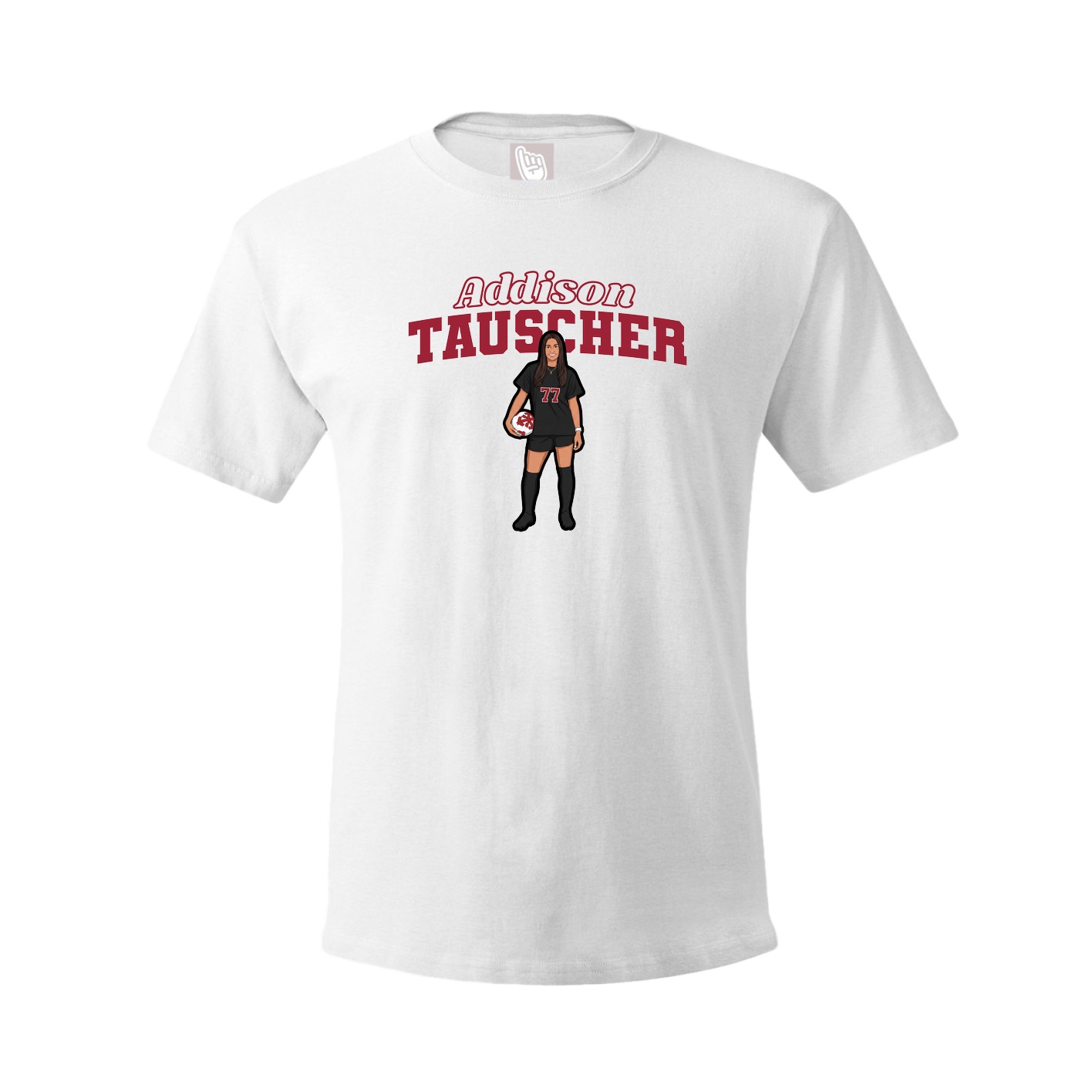 Youth Tee — Name Arch in White