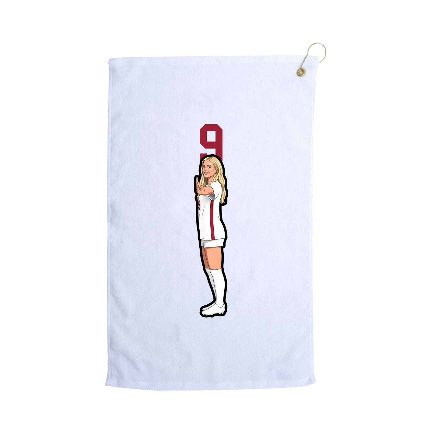 Golf Towel — Number Top in White