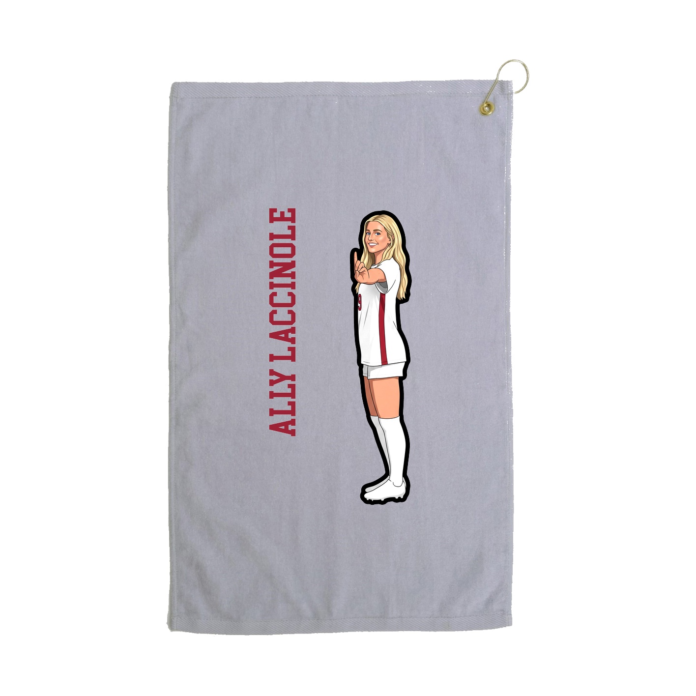 Golf Towel — Name Vertical in Grey