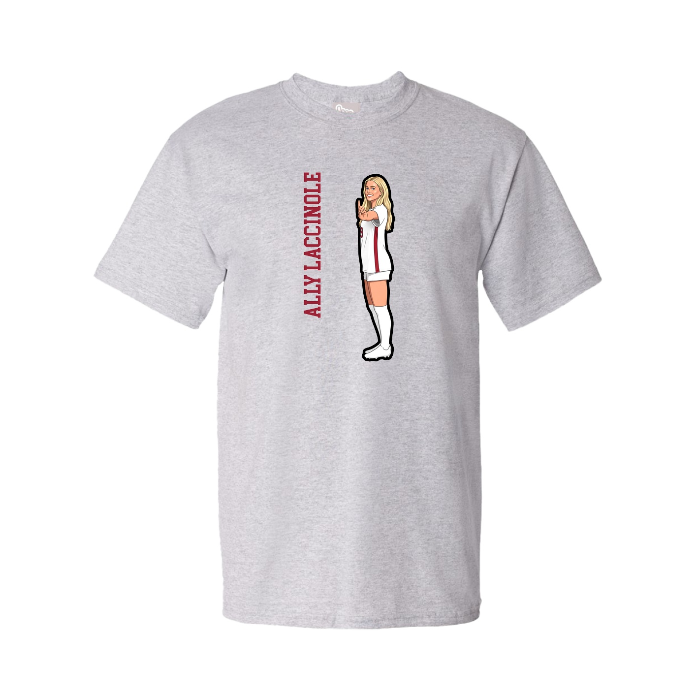 Tee — Name Vertical in Grey