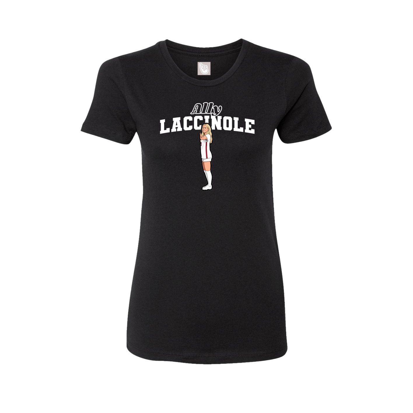 Fitted Women's Tee — Name Arch in Black