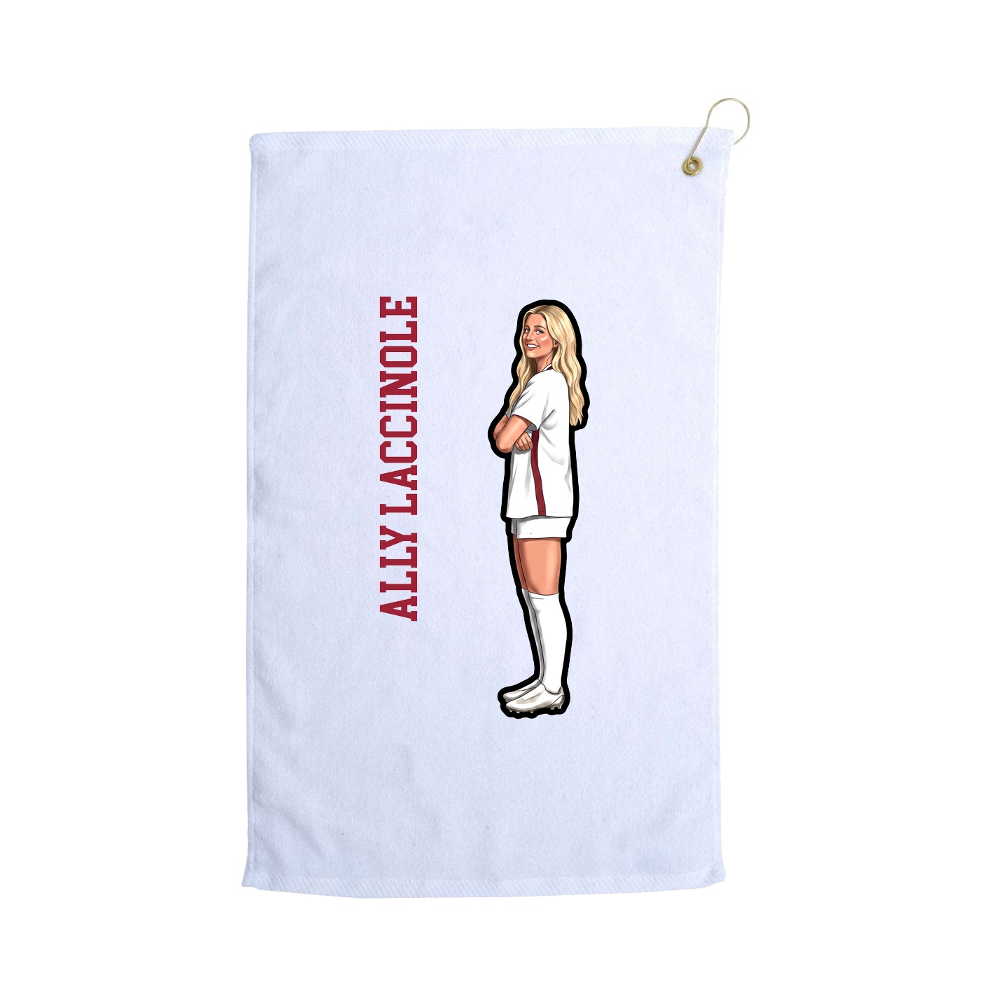 Golf Towel — Name Vertical in White