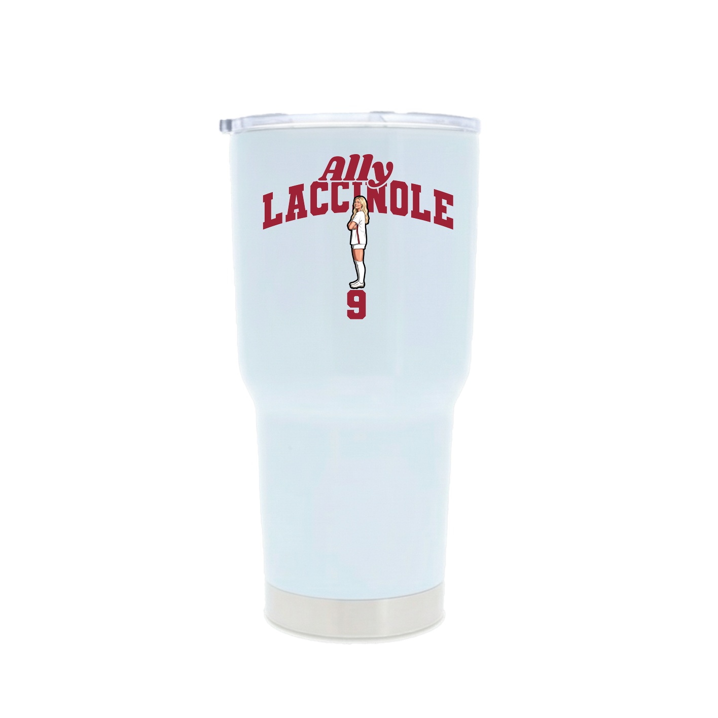 30oz Stainless Steel Tumbler — Signature Arch in White