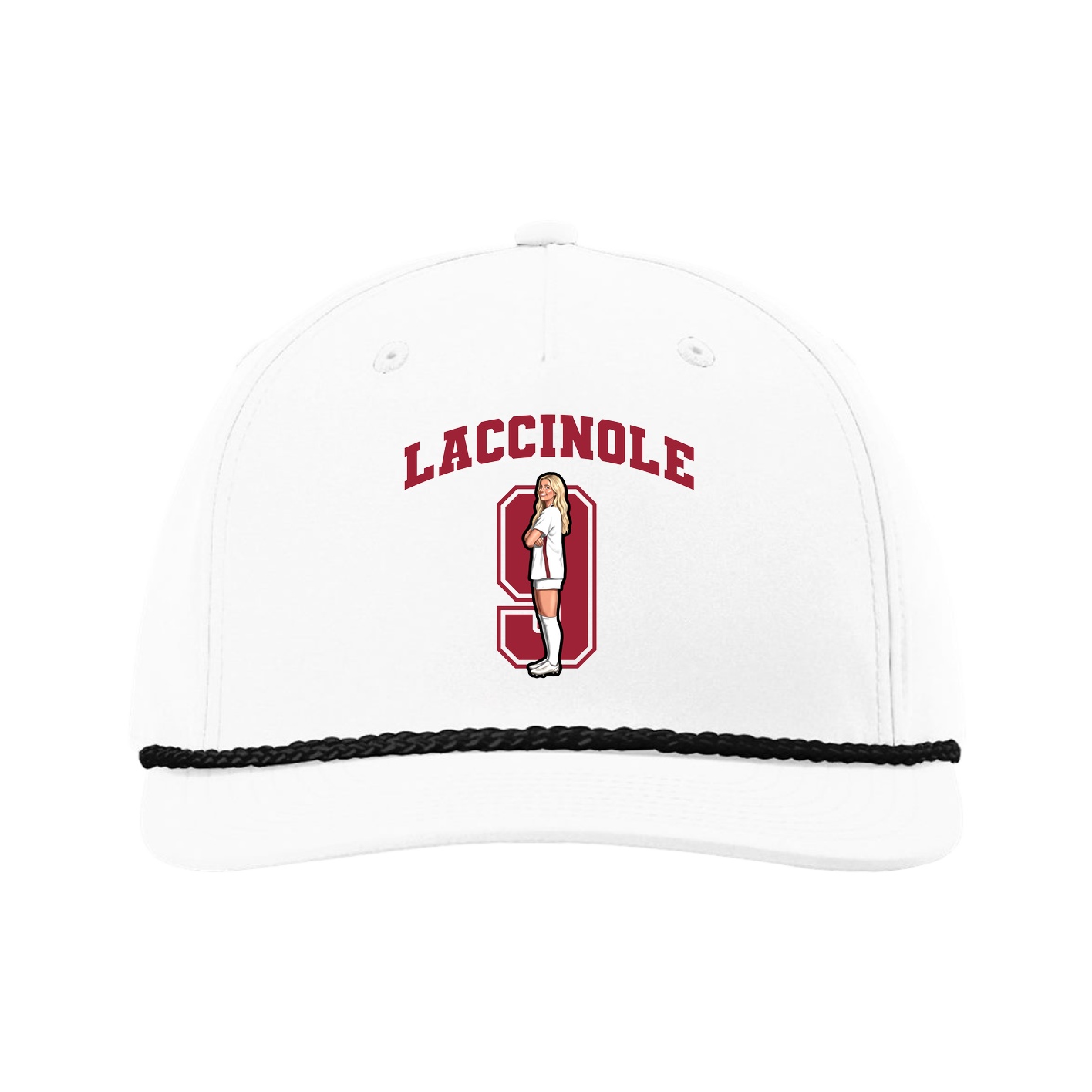 Five-Panel Classic Rope Cap — Number in White
