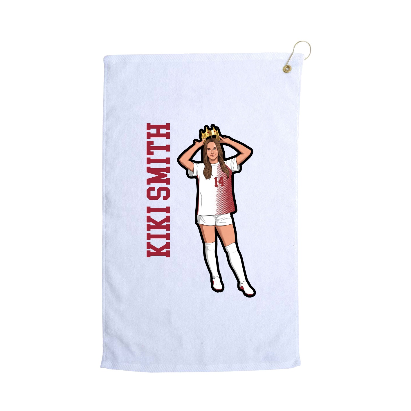 Golf Towel — Name Vertical in White