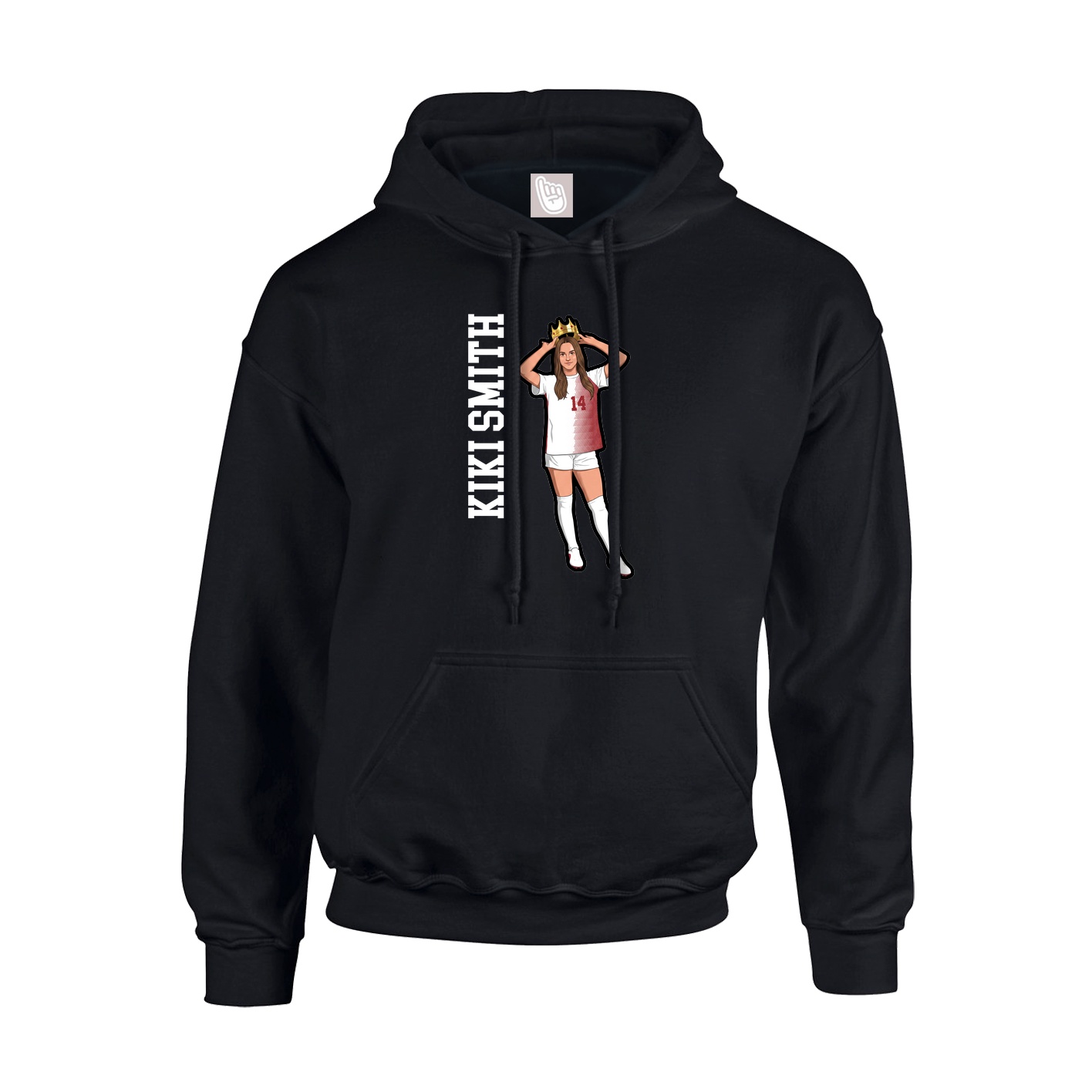 Youth Hoodie — Name Vertical in Black