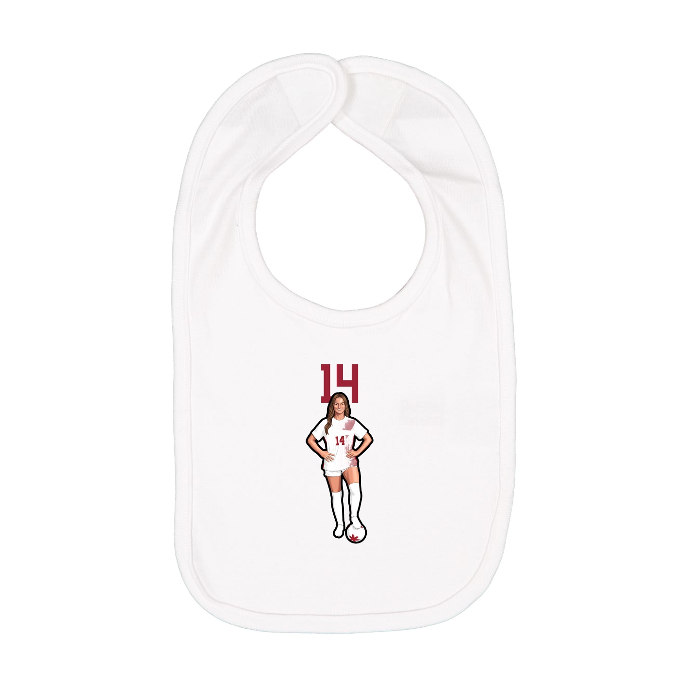 Infant Bib — Number Top in White