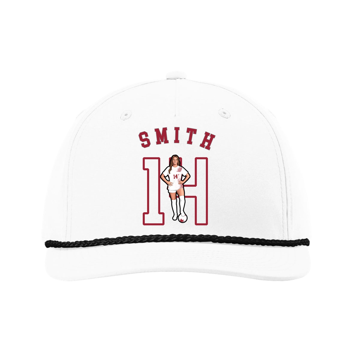 Five-Panel Classic Rope Cap — Shirsey Arch in White