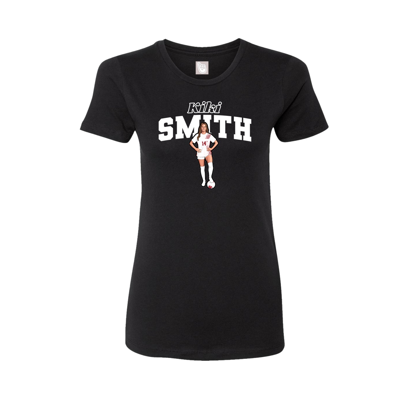 Fitted Women's Tee — Name Arch in Black