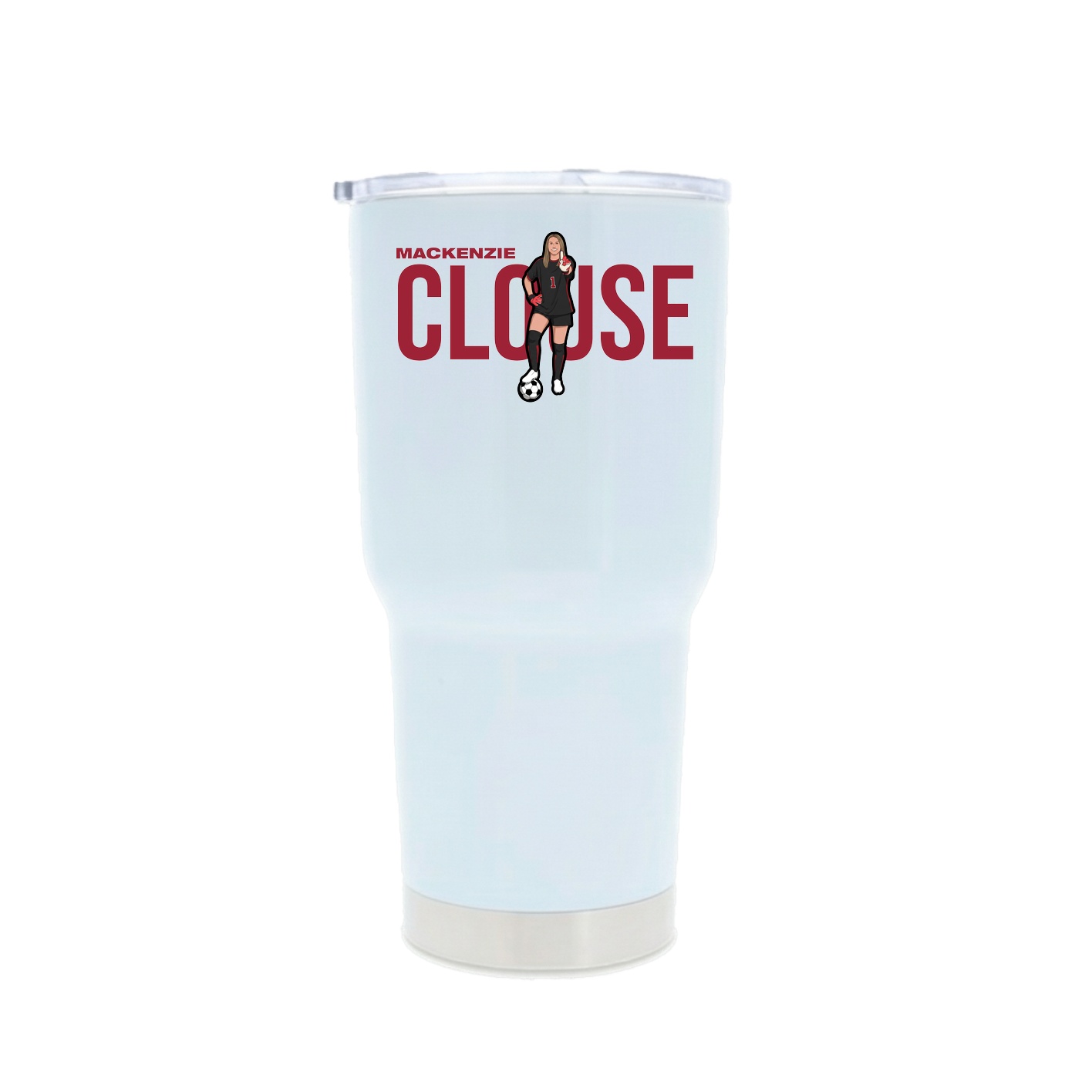 30oz Stainless Steel Tumbler — Player Name in White