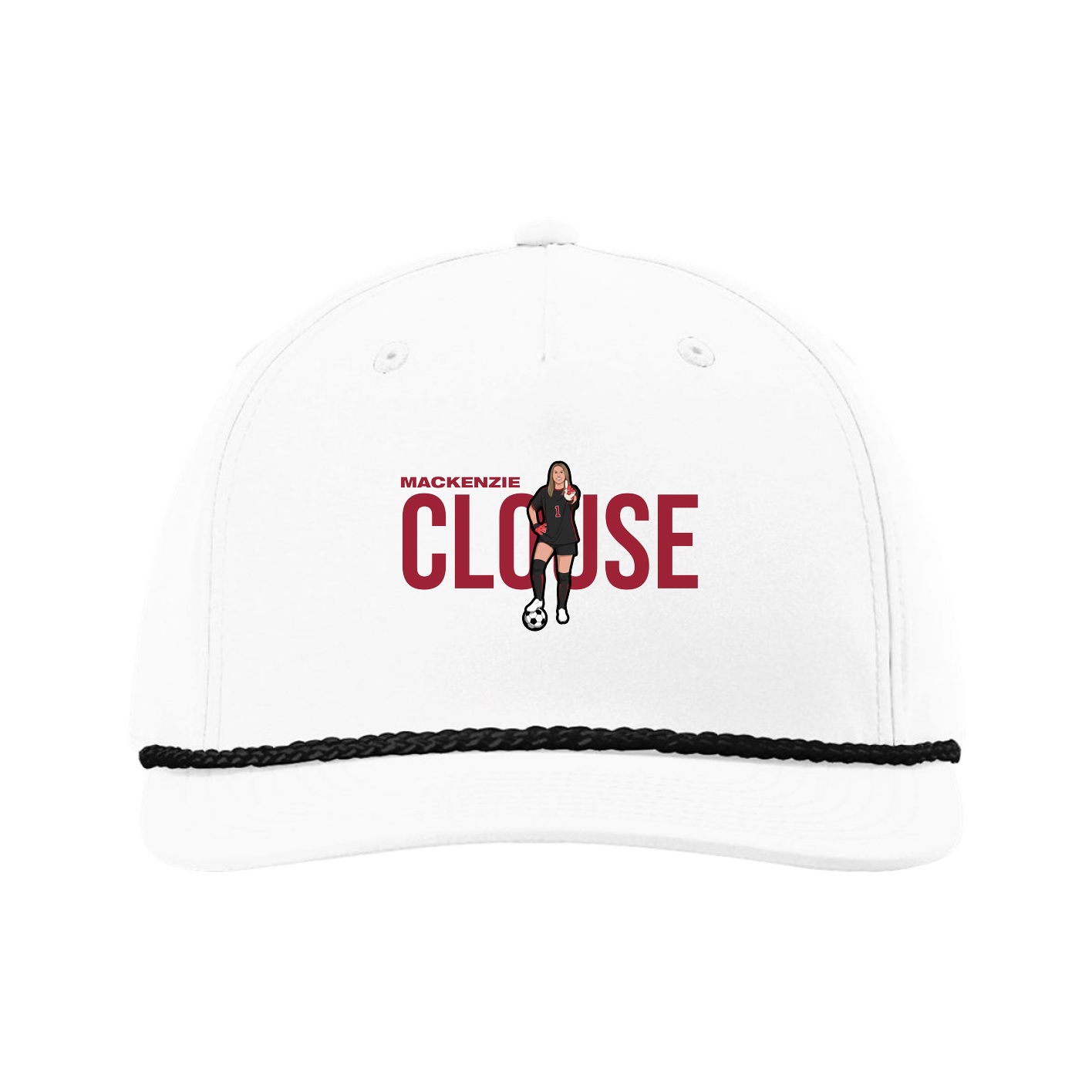 Five-Panel Classic Rope Cap — Player Name in White