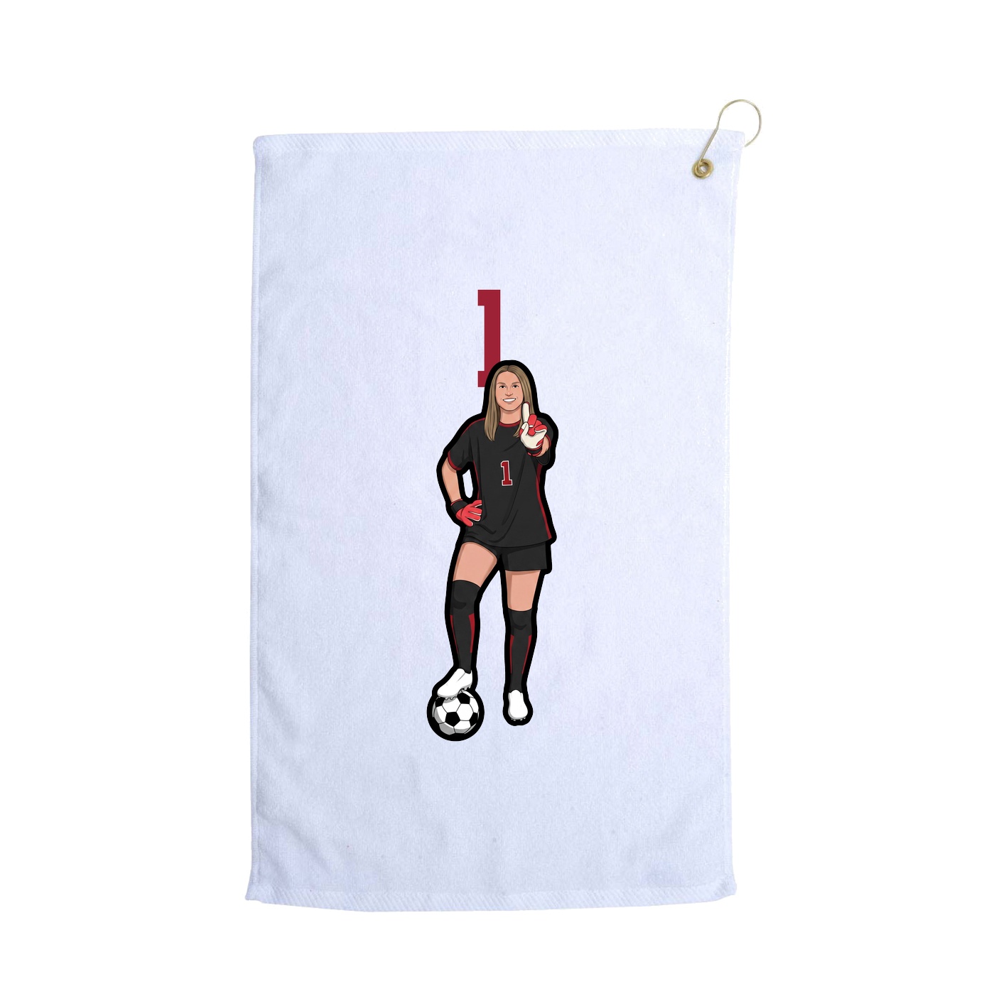 Golf Towel — Number Top in White