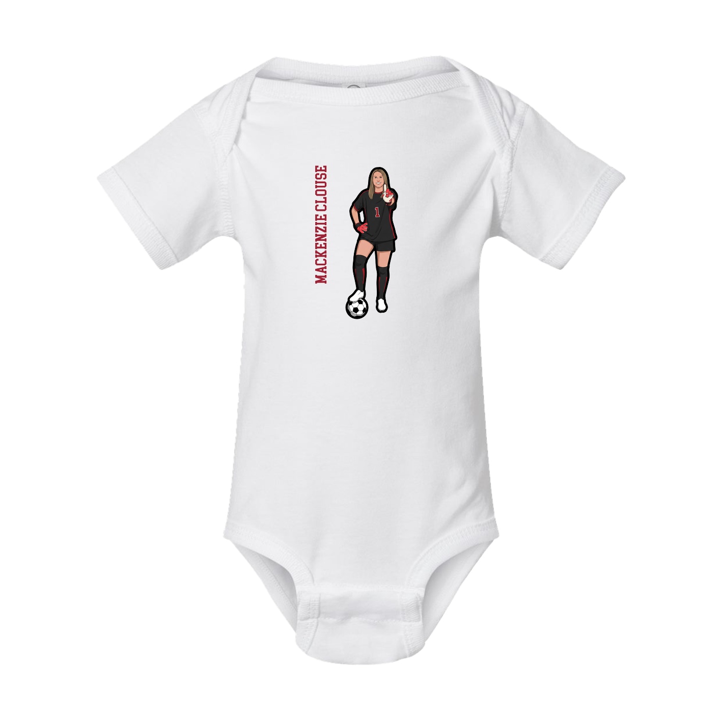 Baby Onesie — Name Vertical in White