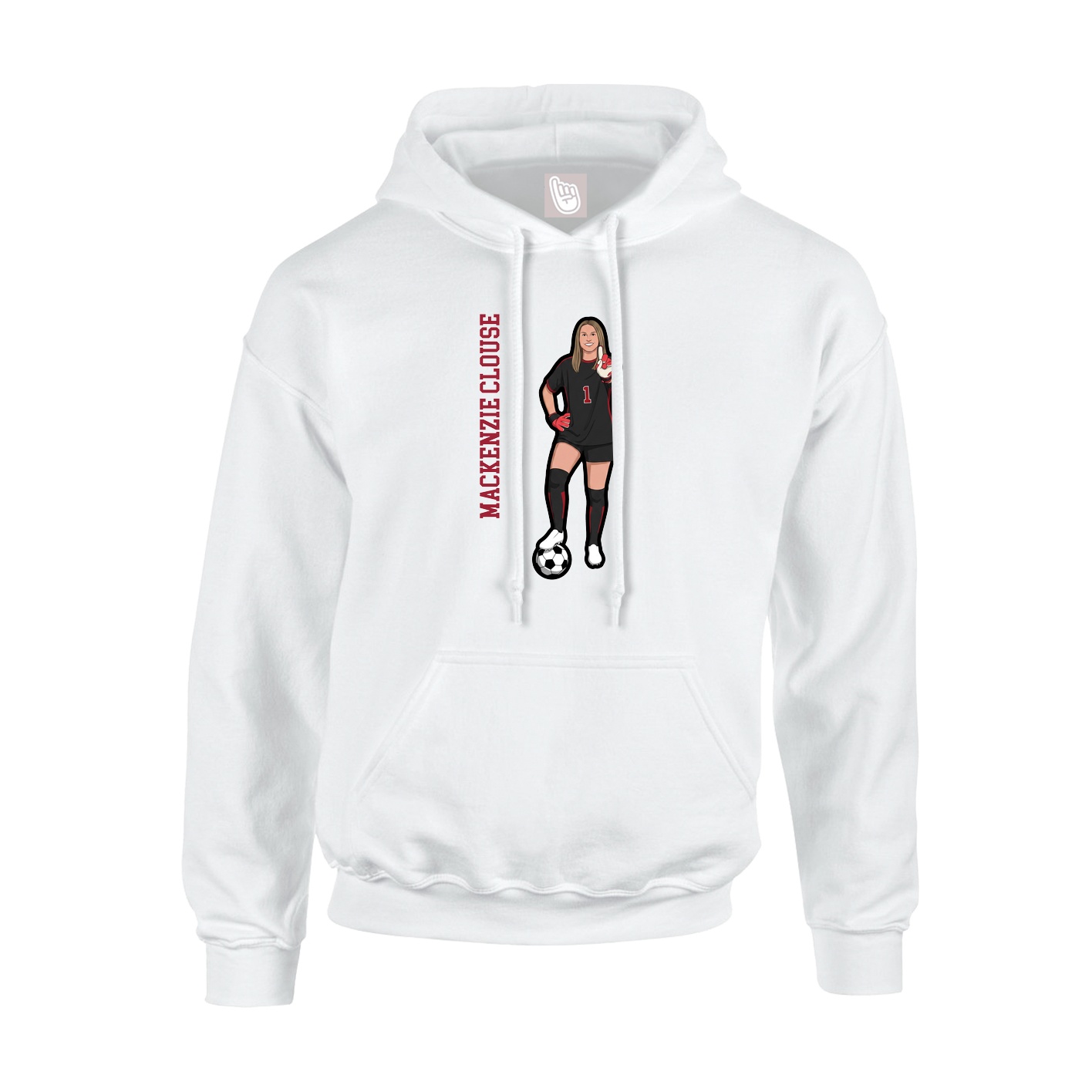 Hoodie — Name Vertical in White
