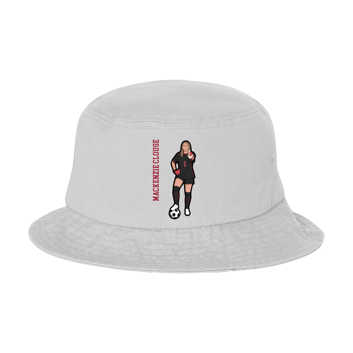 Bucket Cap — Name Vertical in White