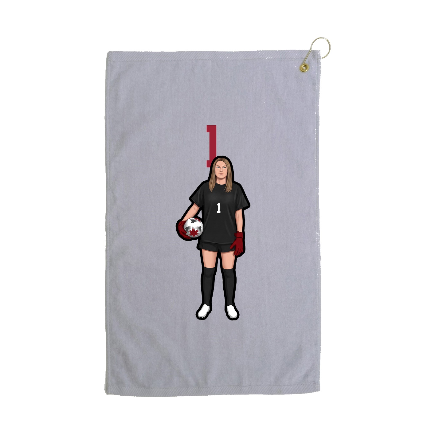 Golf Towel — Number Top in Grey