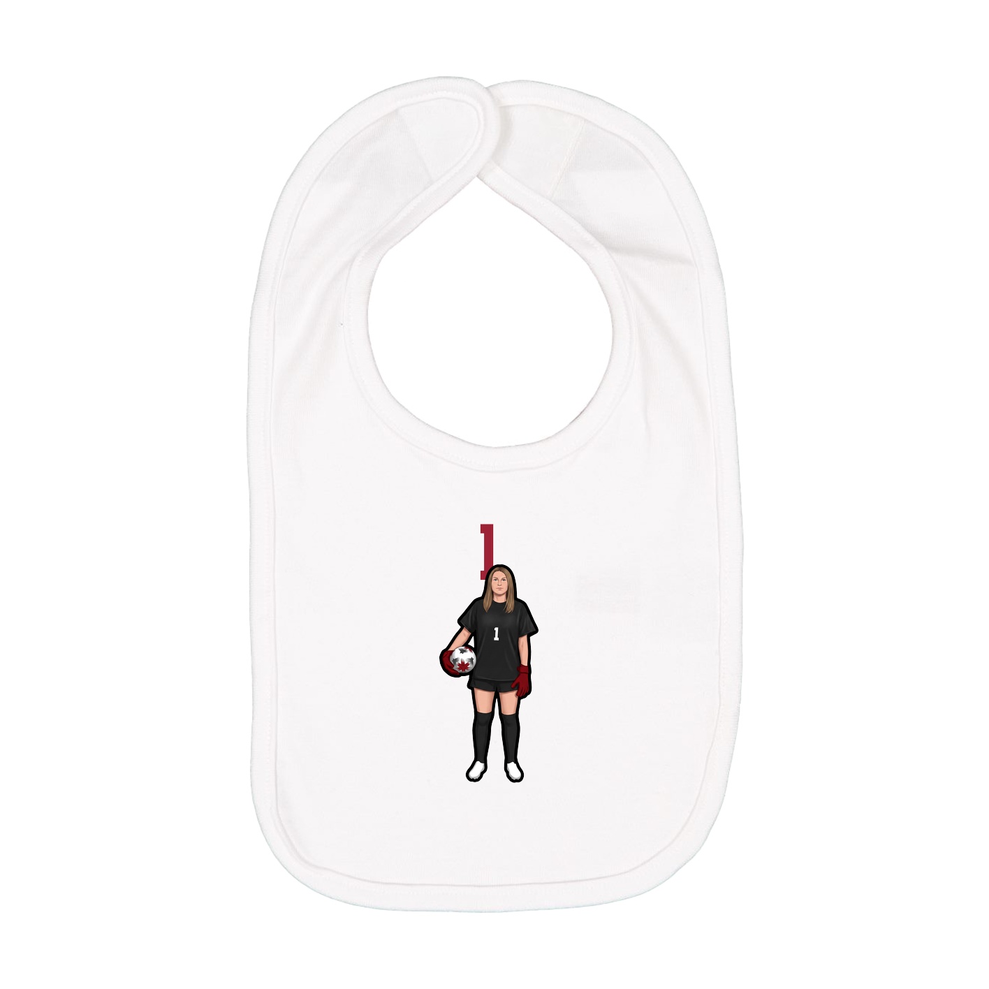 Infant Bib — Number Top in White