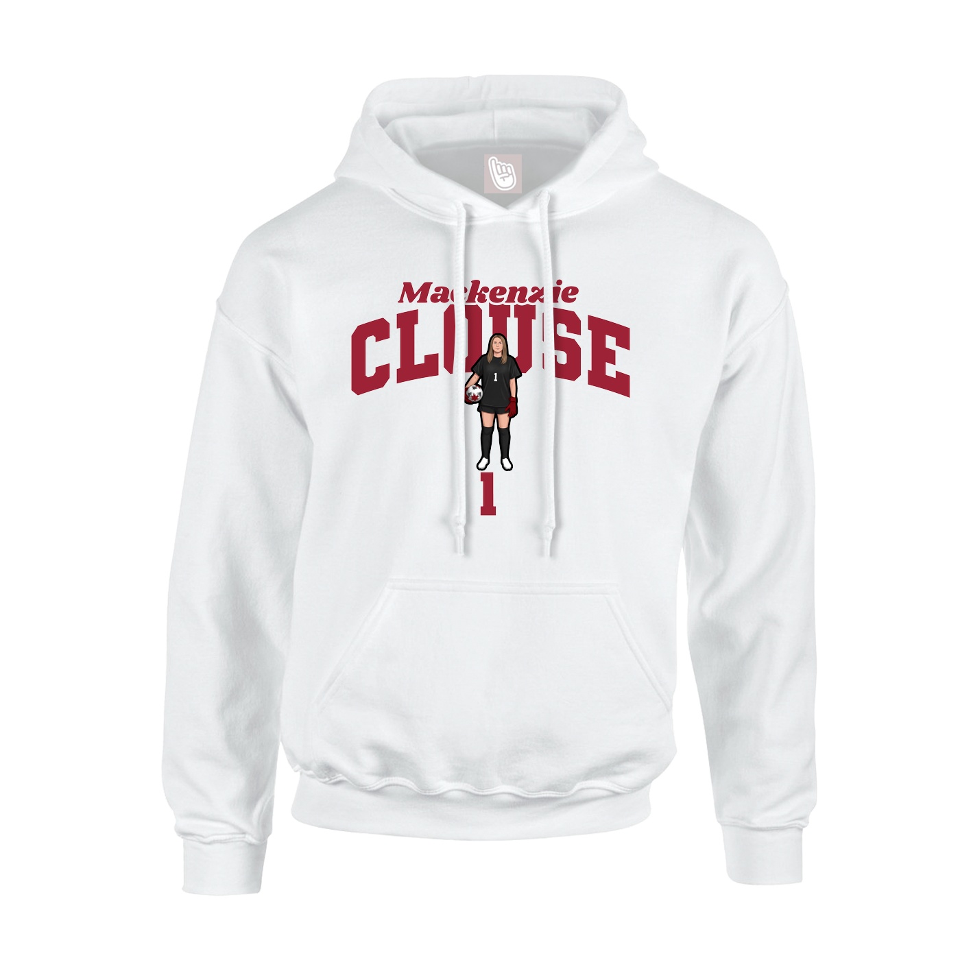 Youth Hoodie — Signature Arch in White