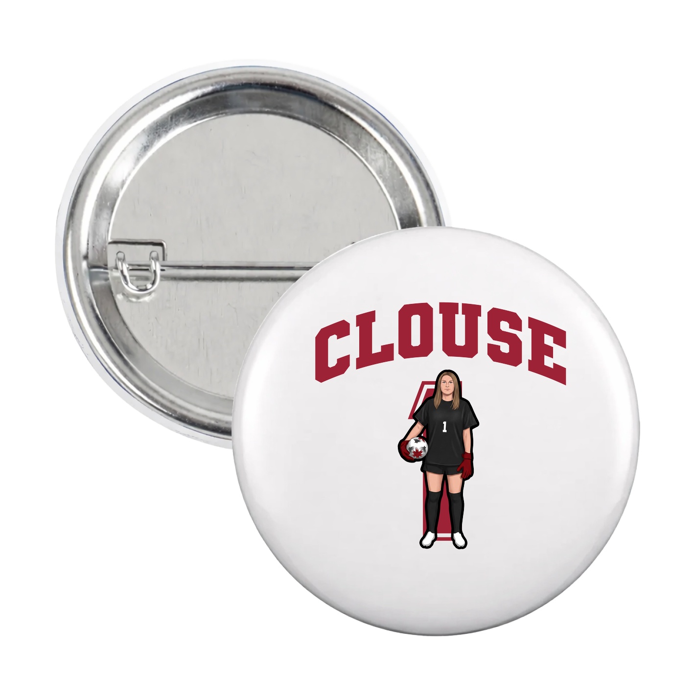 Game Day Button — Number in White