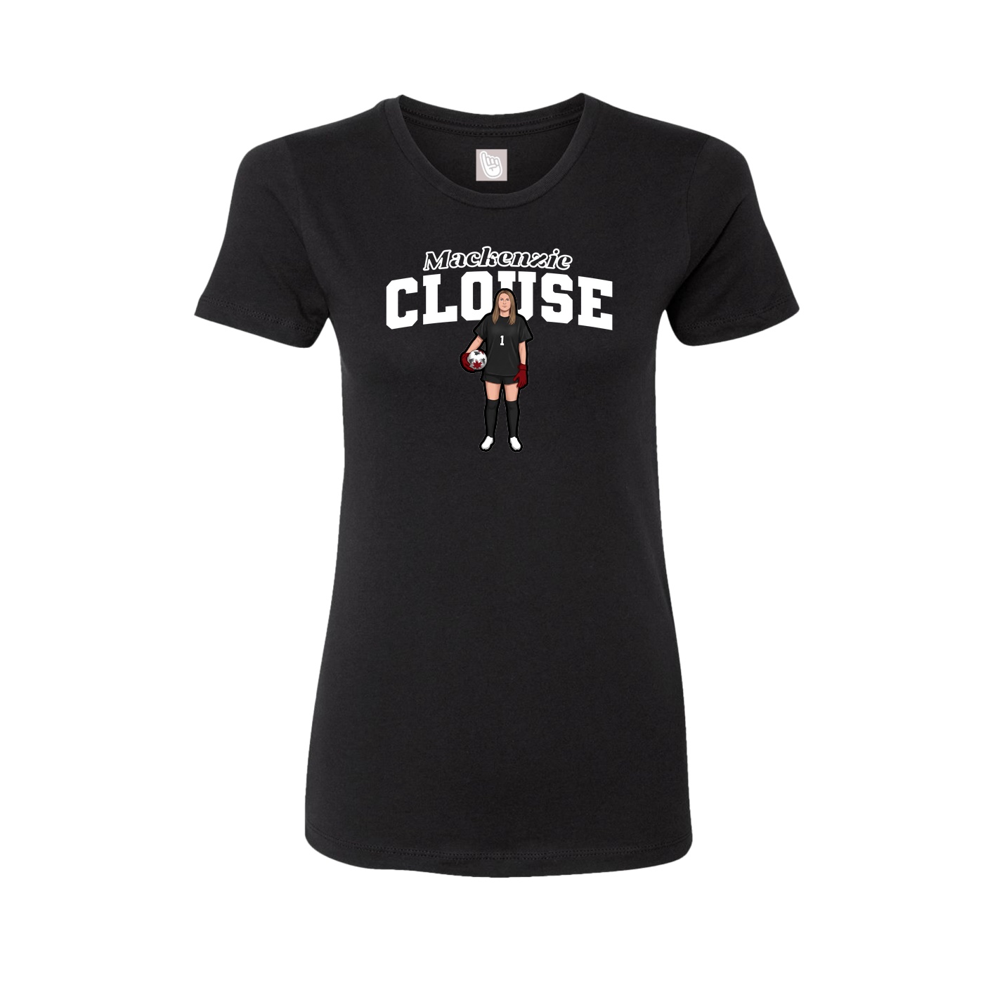 Fitted Women's Tee — Name Arch in Black