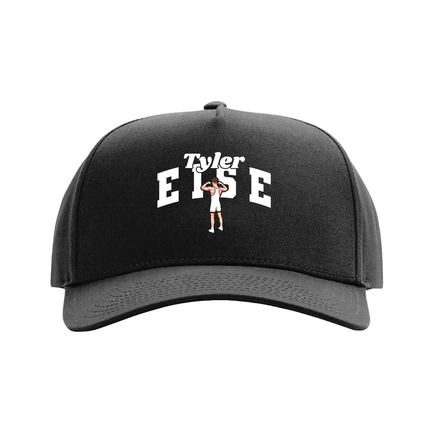 Full Fabric Five-Panel Champ Cap — Signature Arch in Black