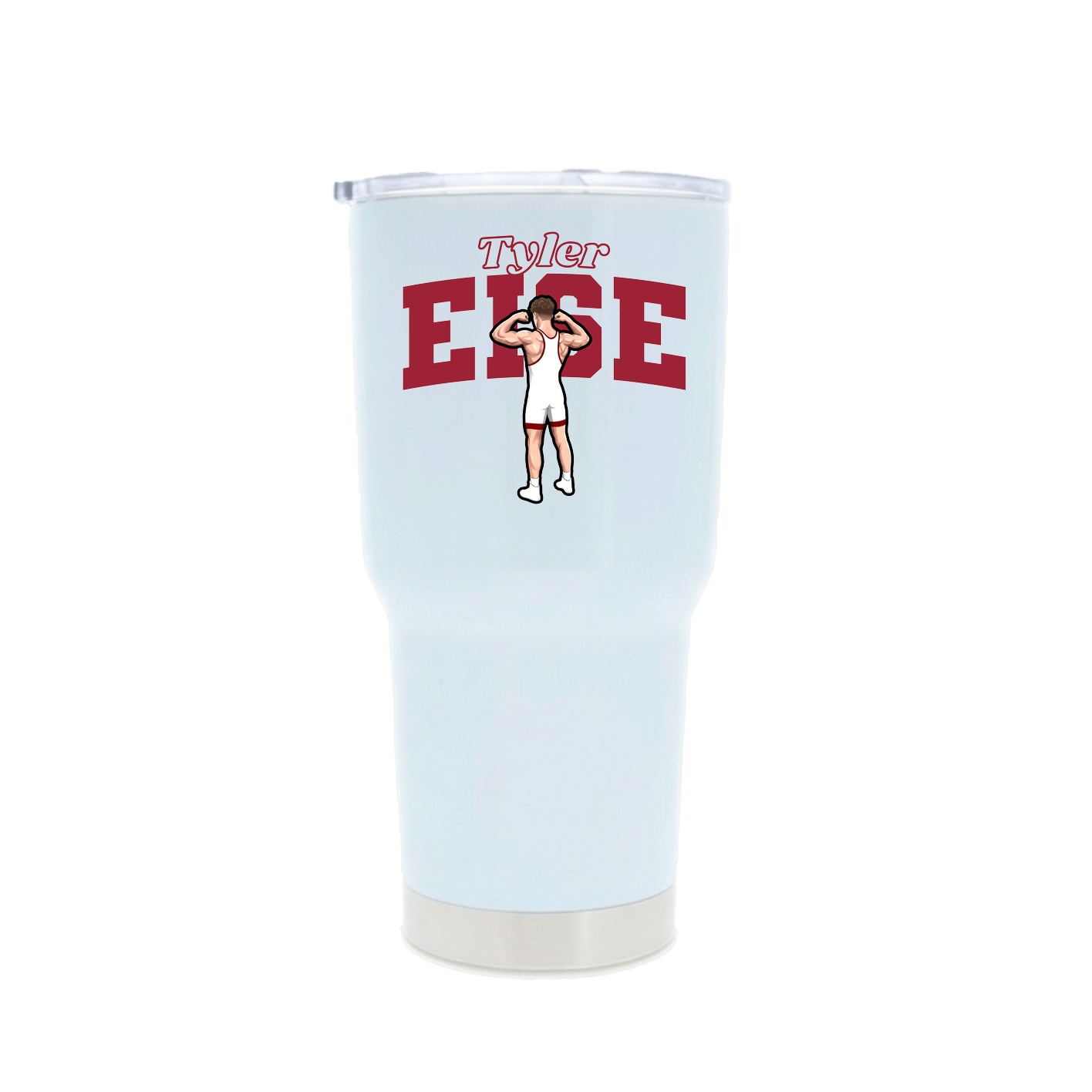 30oz Stainless Steel Tumbler — Name Arch in White