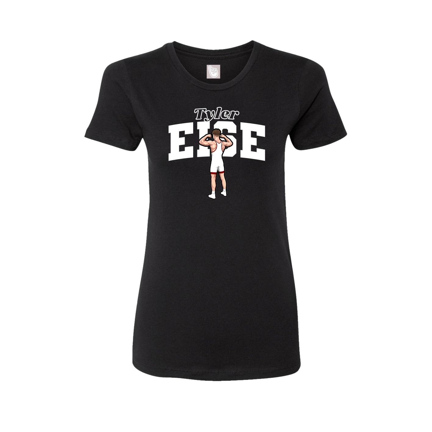 Fitted Women's Tee — Name Arch in Black
