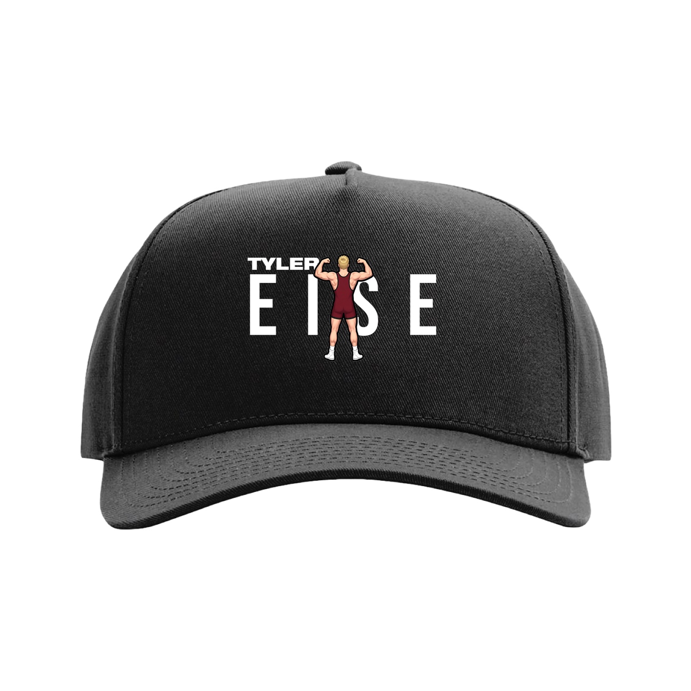 Full Fabric Five-Panel Champ Cap — Player Name in Black