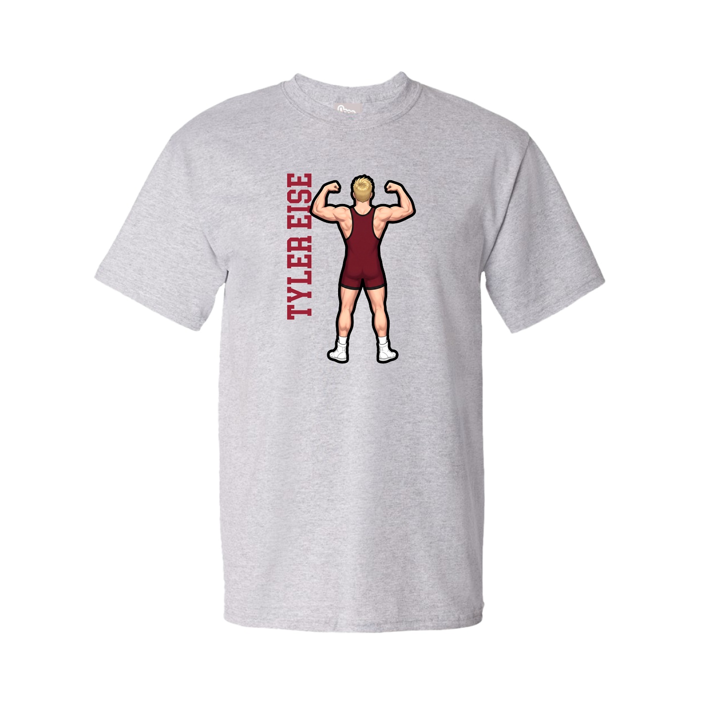 Tee — Name Vertical in Grey