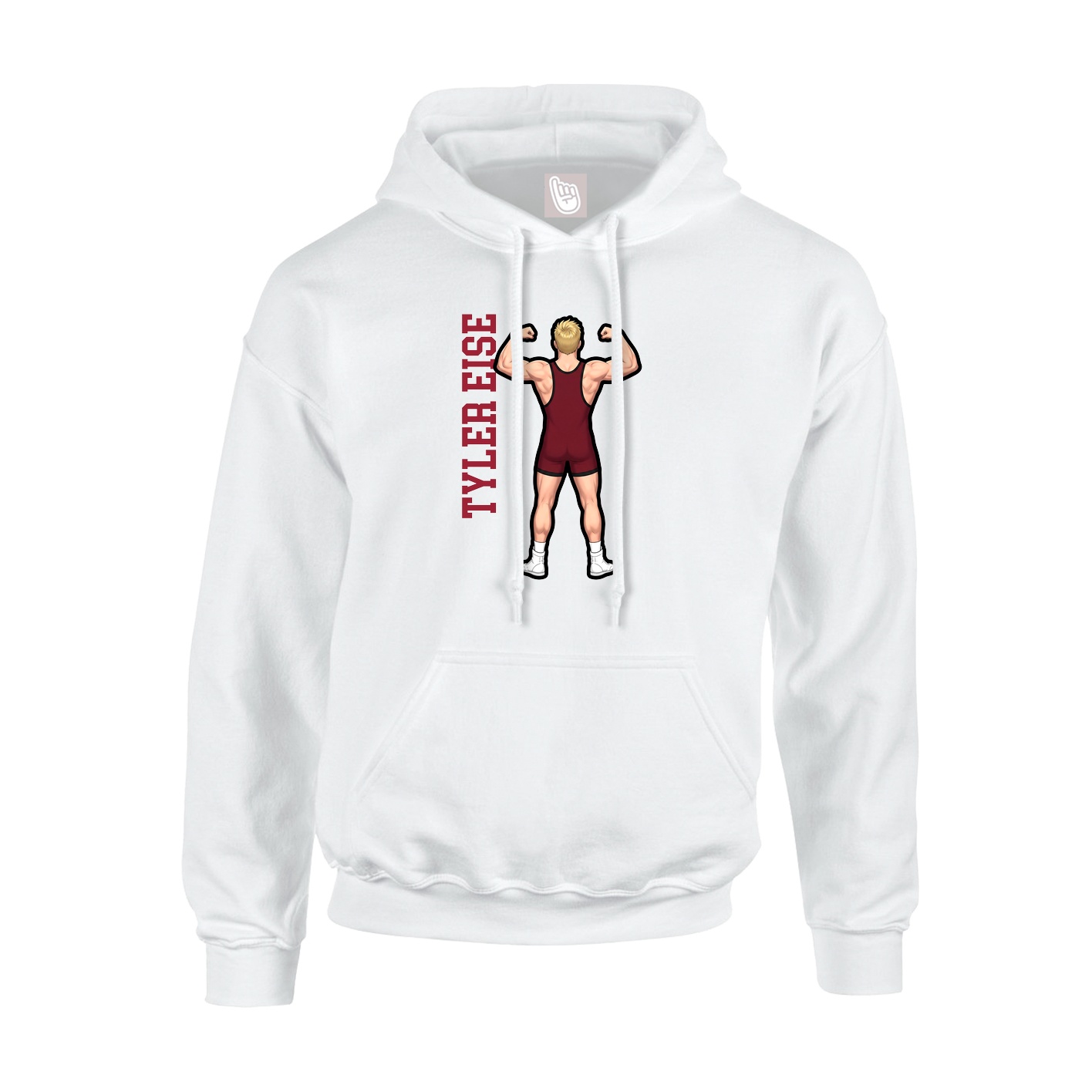Hoodie — Name Vertical in White