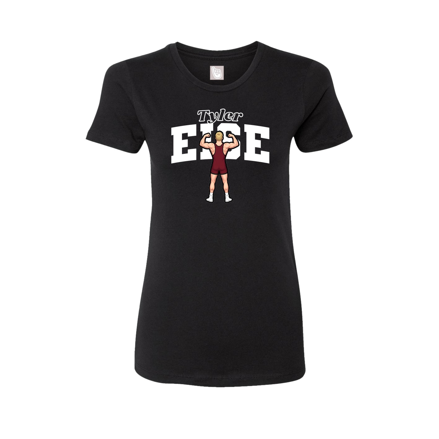 Fitted Women's Tee — Name Arch in Black