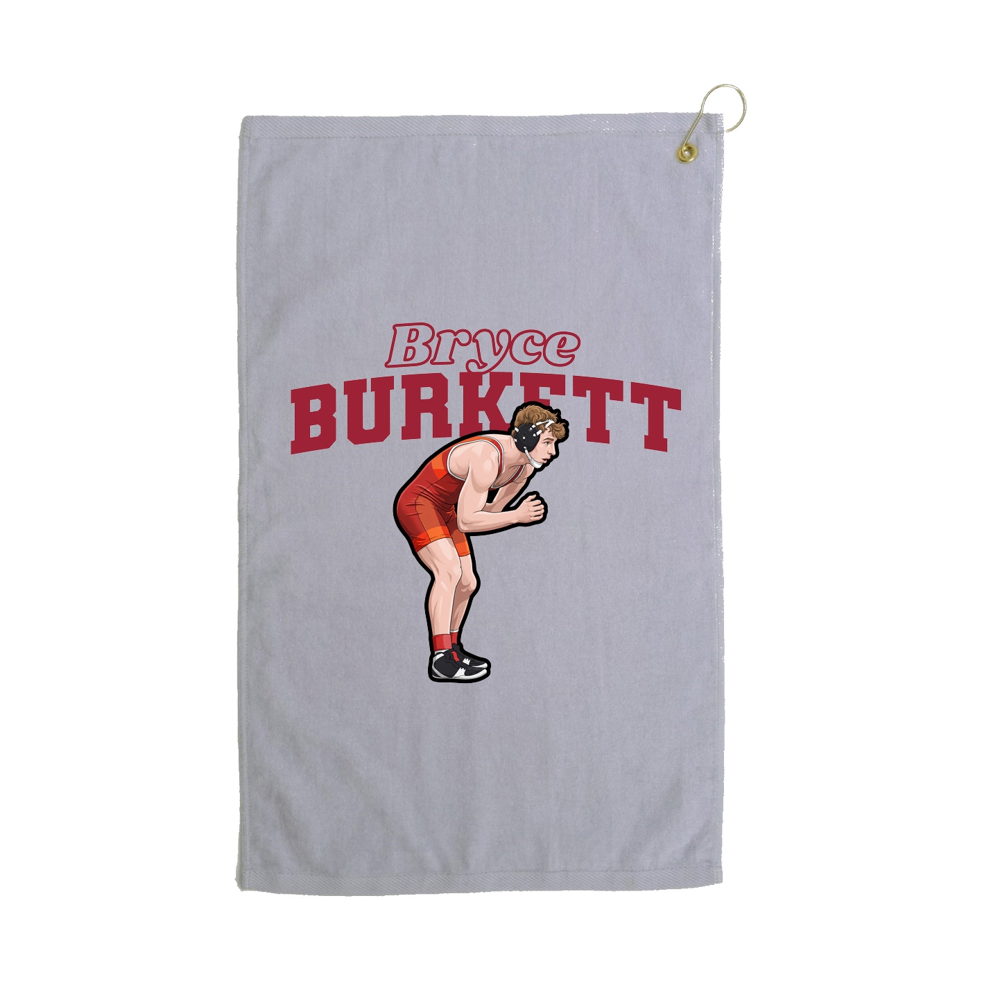 Golf Towel — Name Arch in Grey