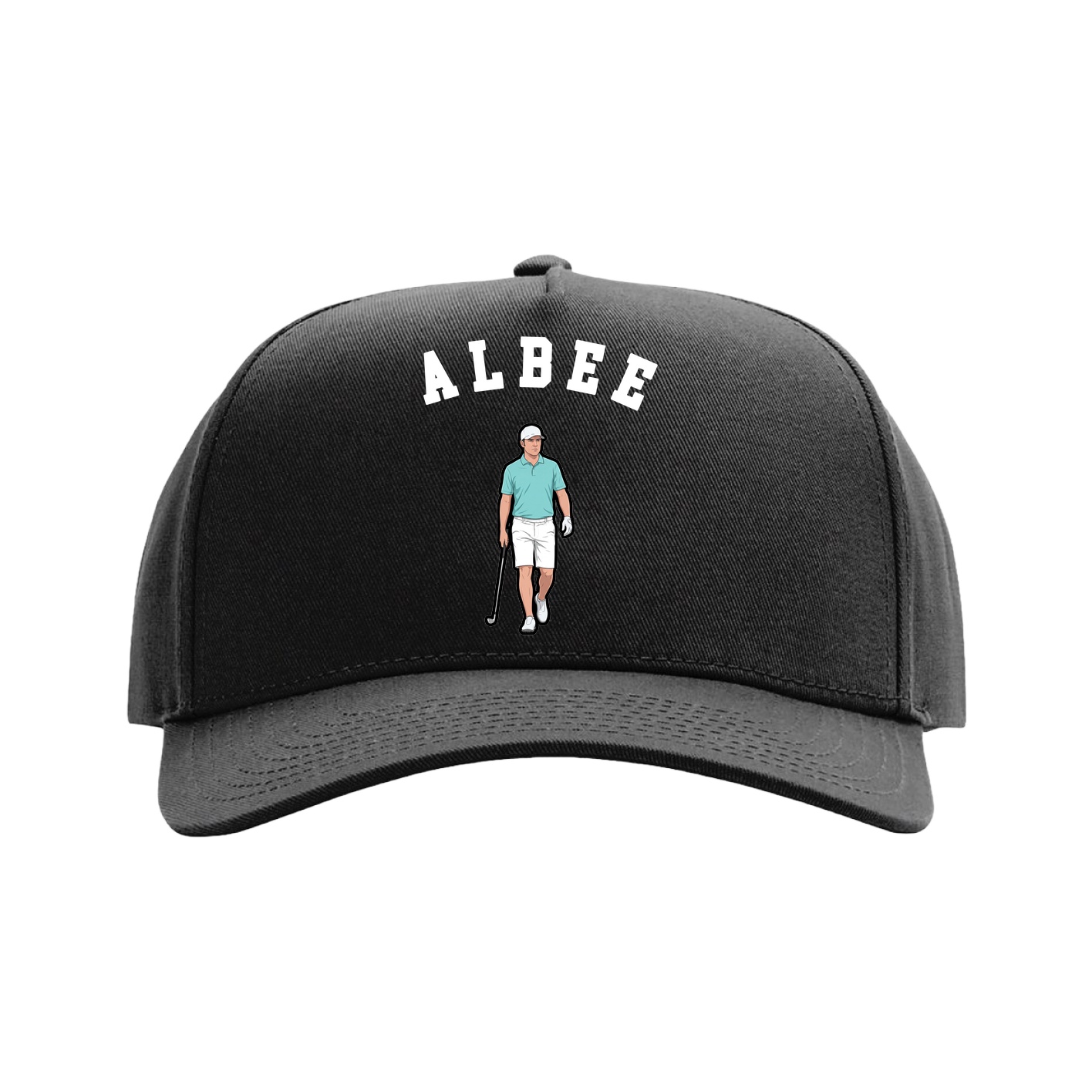 Full Fabric Five-Panel Champ Cap — Shirsey Arch in Black