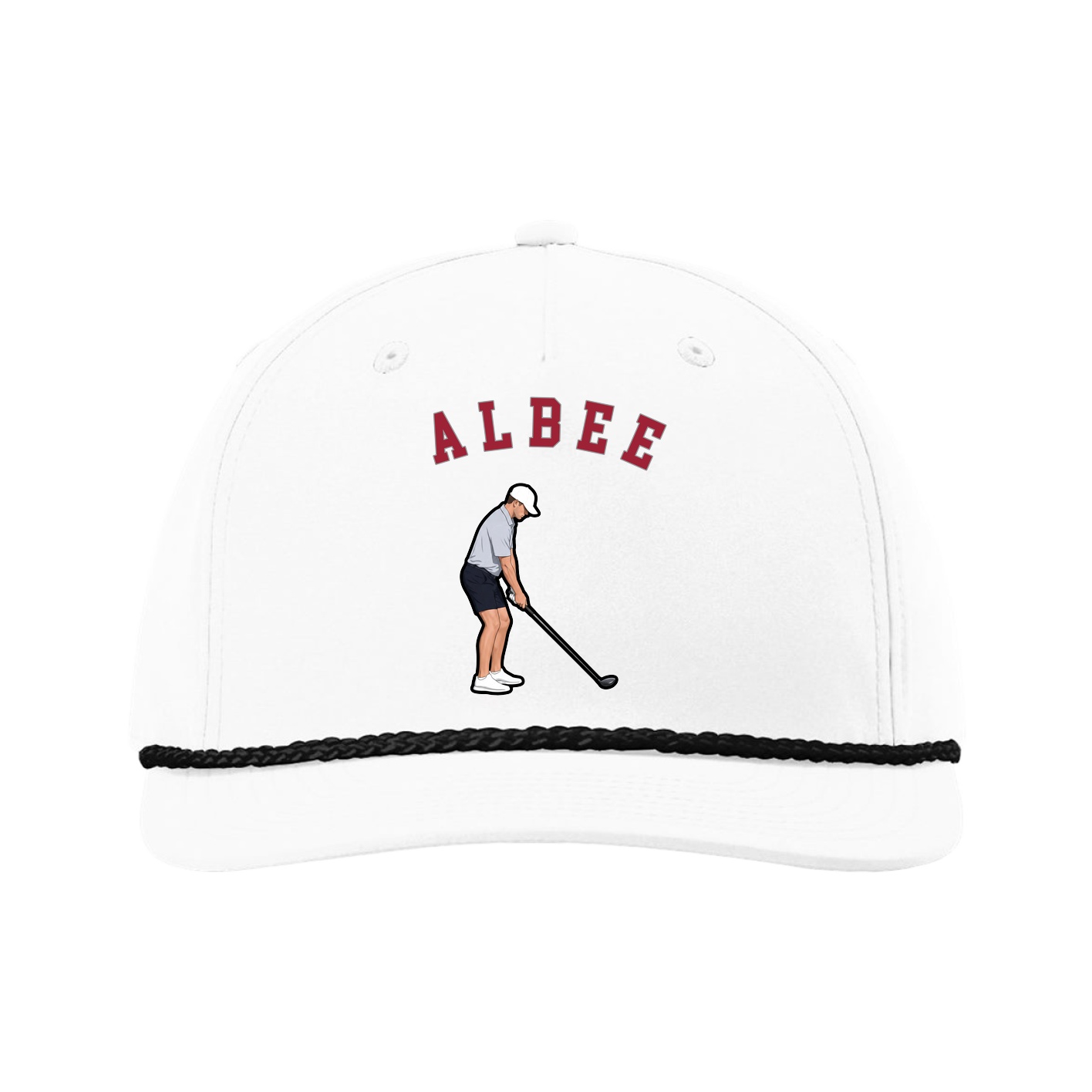 Five-Panel Classic Rope Cap — Shirsey Arch in White