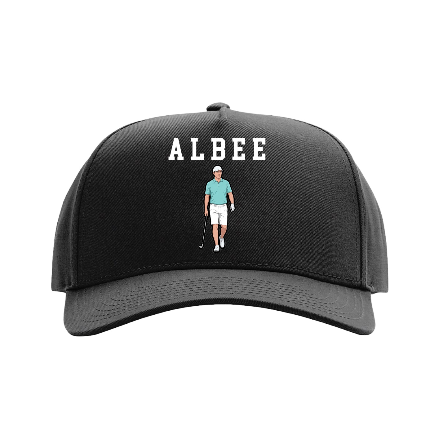Full Fabric Five-Panel Champ Cap — Shirsey in Black