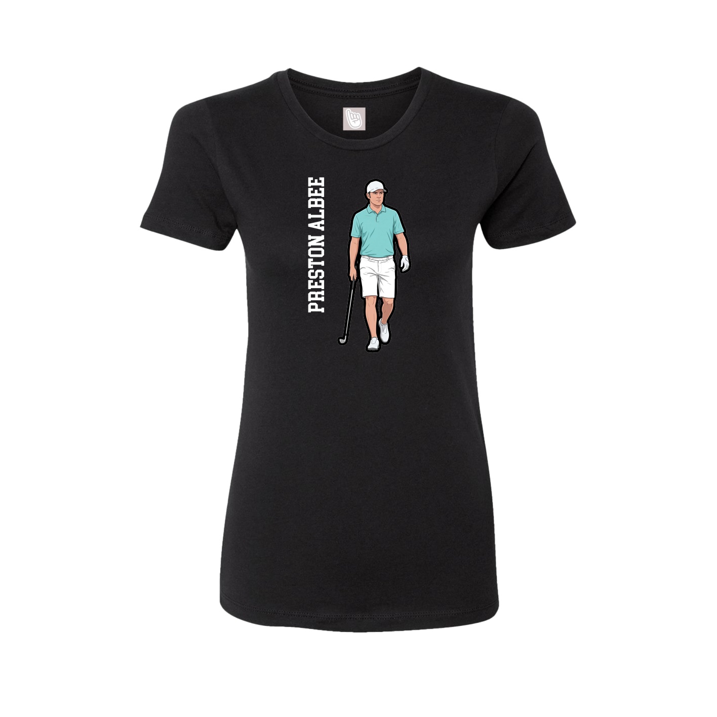 Fitted Women's Tee — Name Vertical in Black