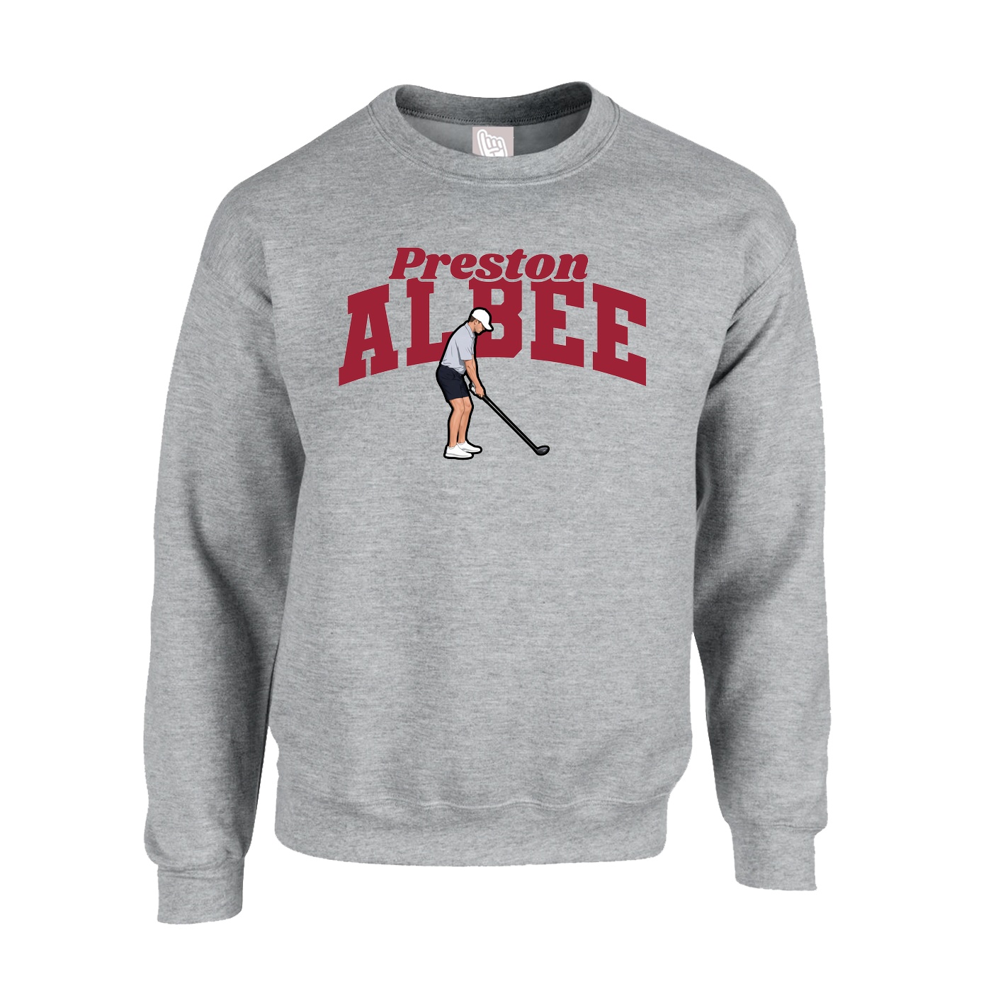 Fleece Crew — Signature Arch in Grey