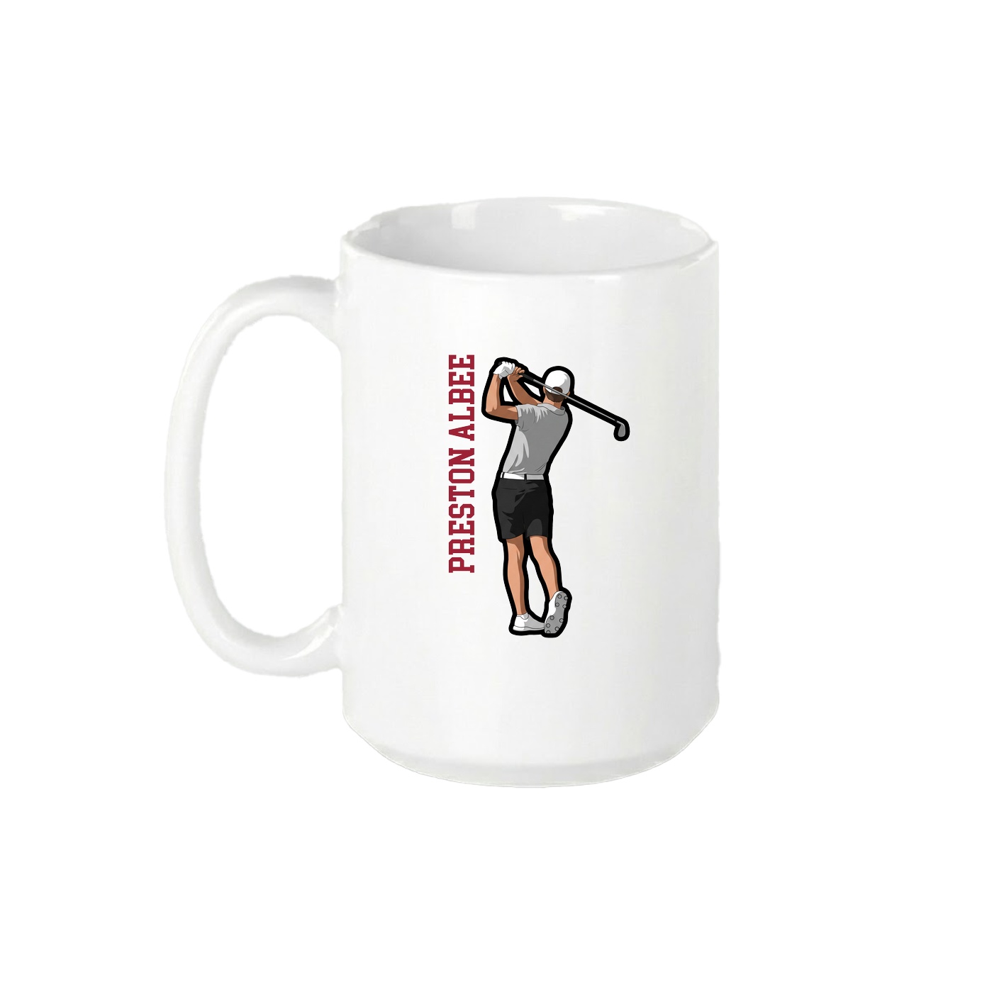 15oz Coffee Mug — Name Vertical in White