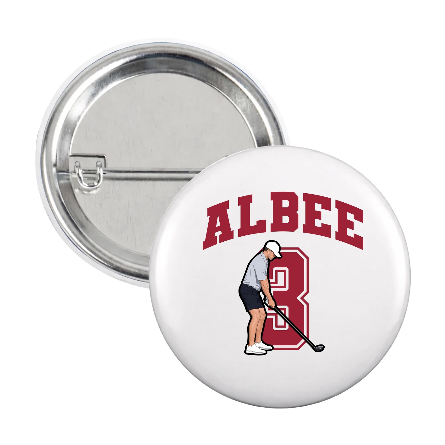 Game Day Button — Number in White