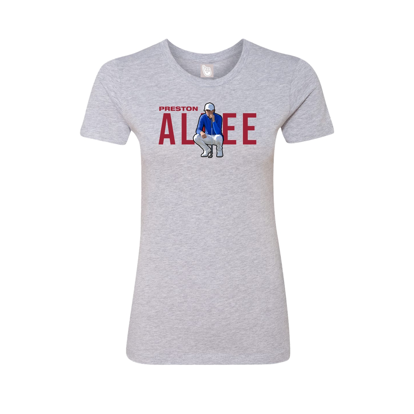 Fitted Women's Tee — Player Name in Grey