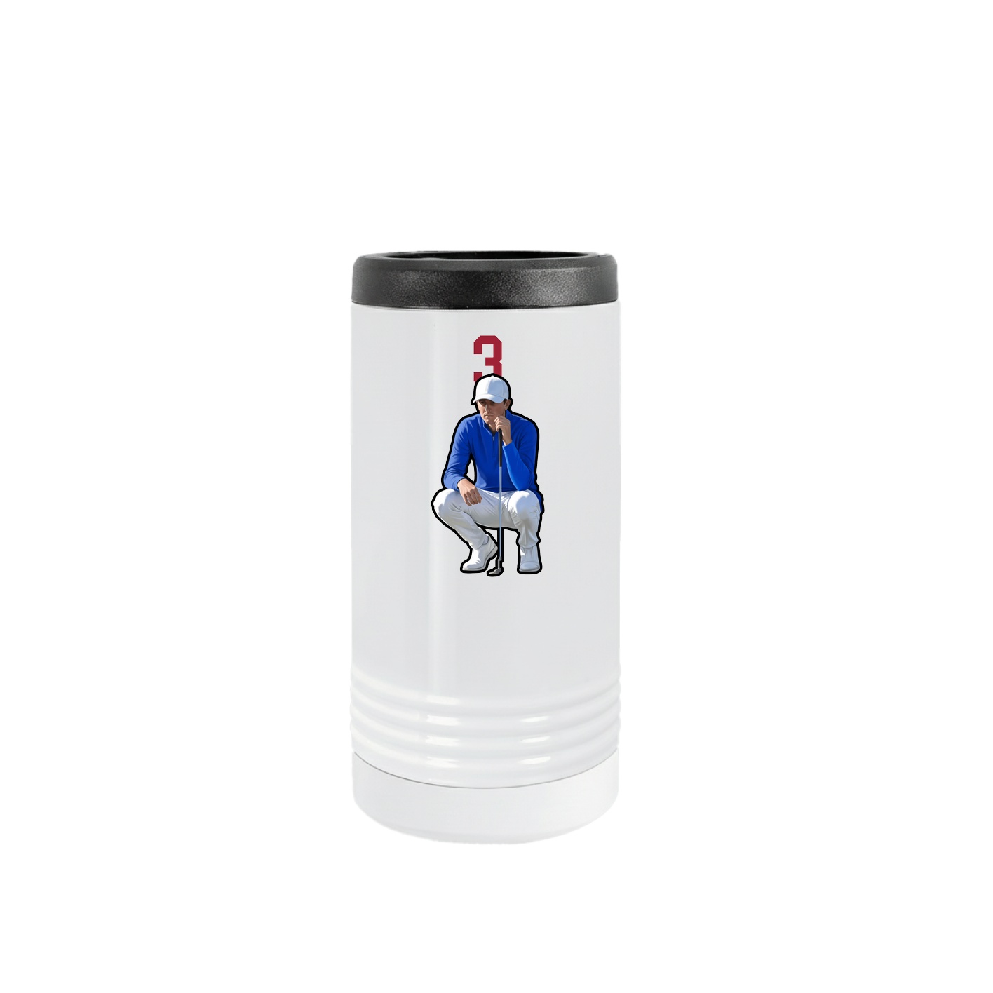 Slim Beverage Holder — Number Top in White