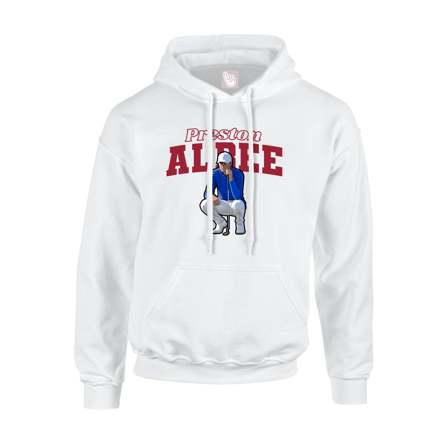Youth Hoodie — Name Arch in White