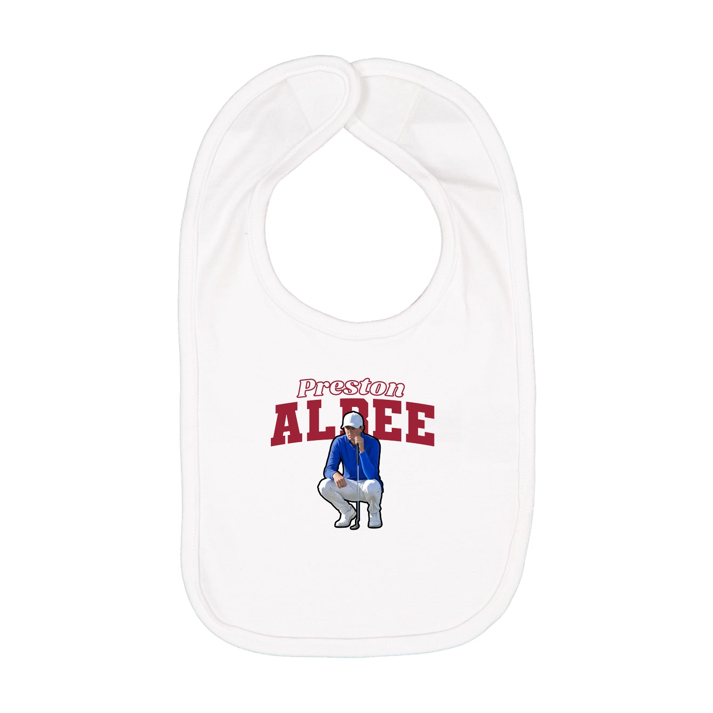 Infant Bib — Name Arch in White