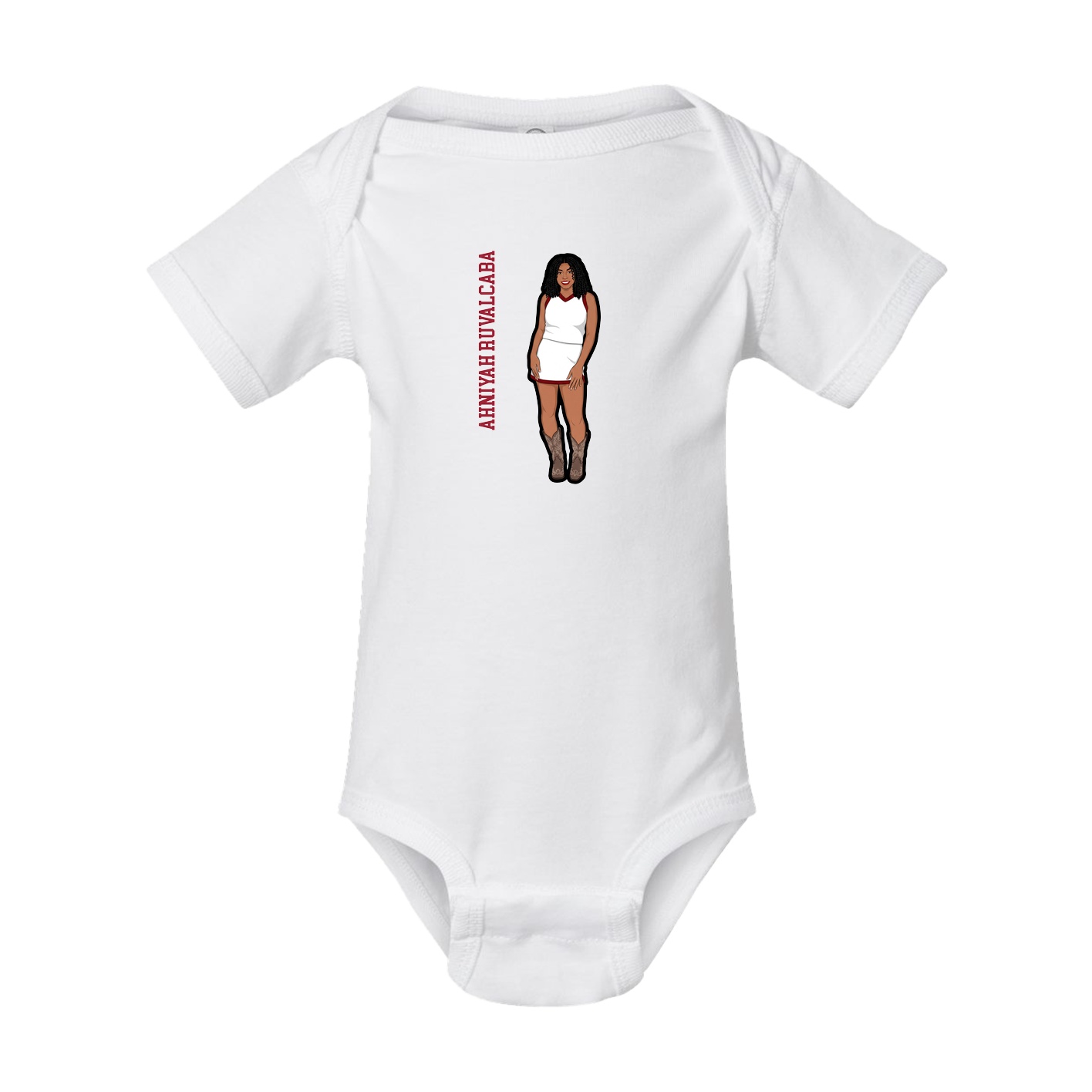 Baby Onesie — Name Vertical in White