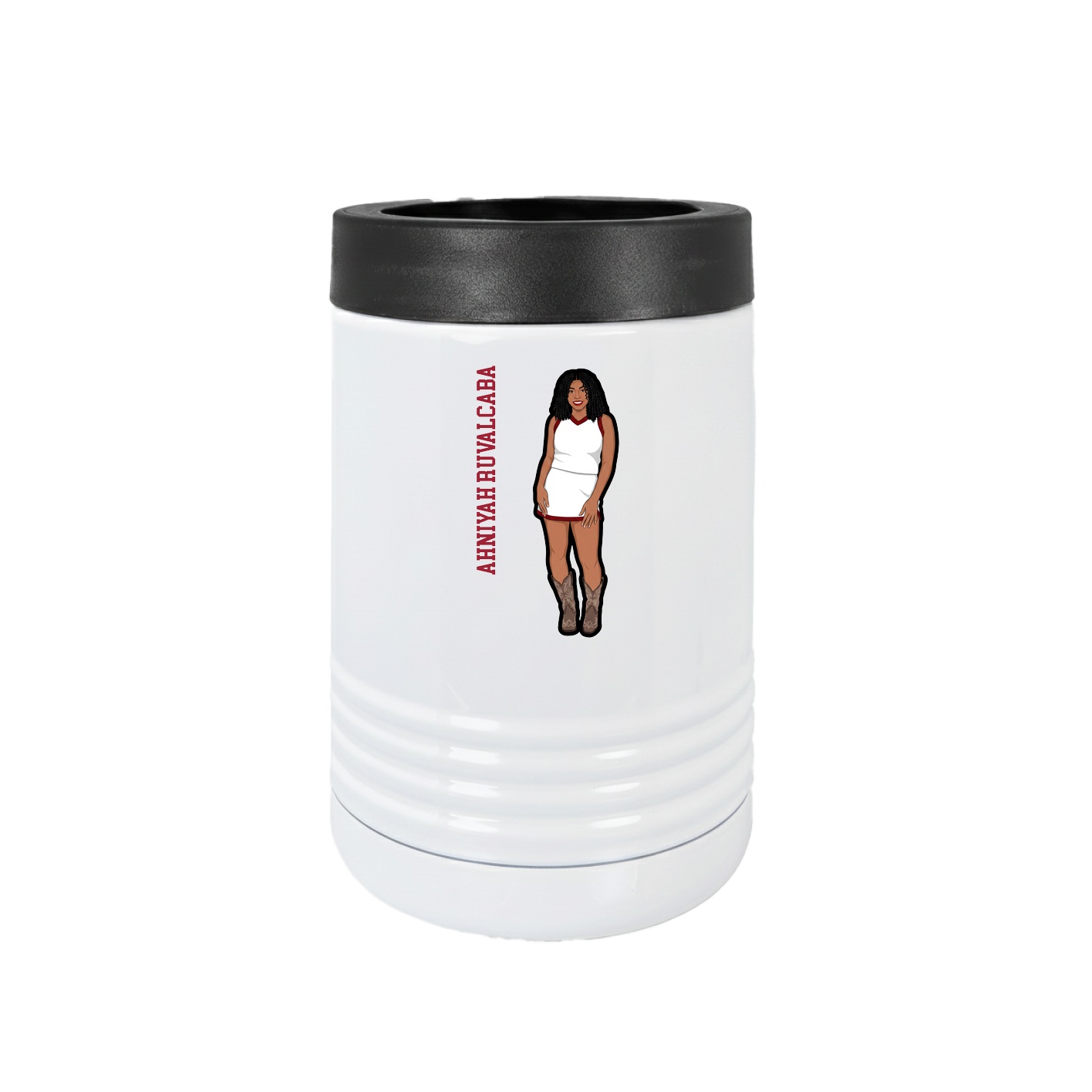 Beverage Holder — Name Vertical in White